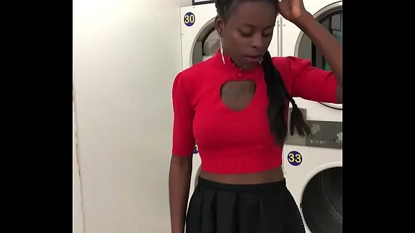 Ebony girl picked up in launderette for anal sex