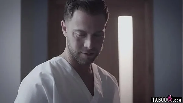 Huge boobs troubled MILF in a 3some with hospital staff