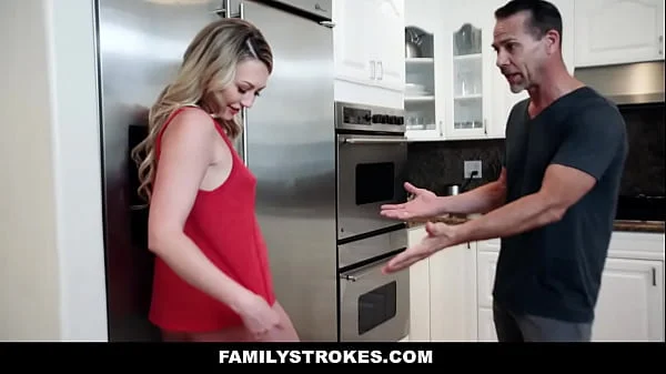 Sneaky stepdaughter fucks stepdad next to unaware stepmom