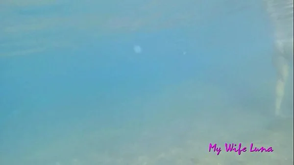 This Italian MILF wants cock at the beach in front of everyone and she sucks and gets fucked while underwater