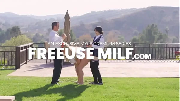 Stepson gropes stepmom's big tits to get a blowjob