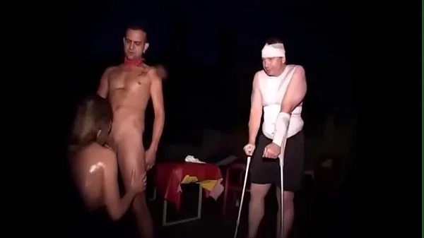 A horny piss orgy on a warm summer evening