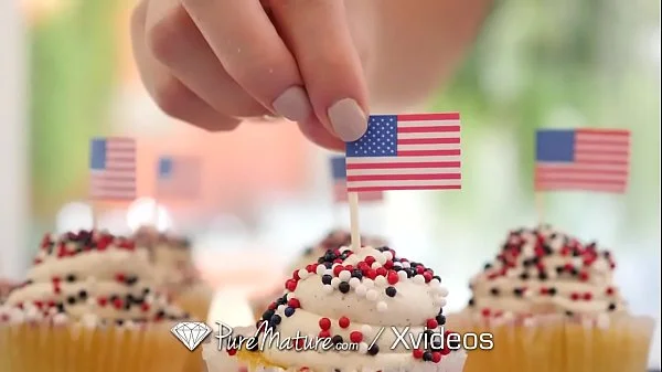 PUREMATURE Busty MILF Tight Pussy Fucked On 4th Of July