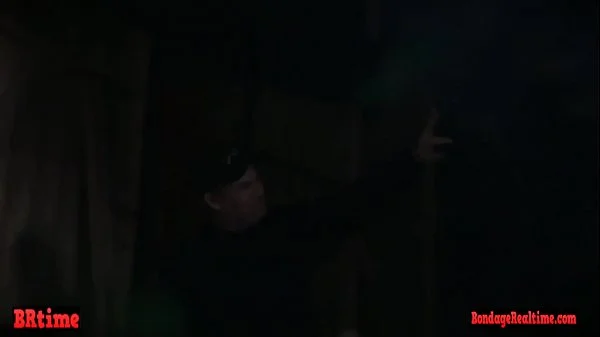 Vibrating machine sends bdsm babe to orgasm