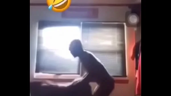 African guy bangs on his girl roughly,After eating pizza