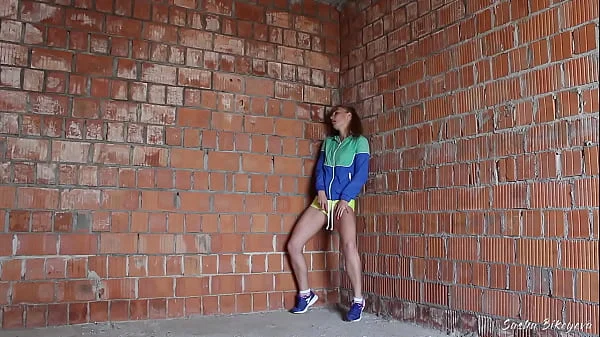 Russian Girl Sasha Bikeyeva - Fit girl caught by a Construction worker when she masturbated at a construction site after a run - ENGLISH SUBTITLES