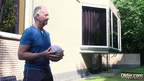 Teen nympho fucked hardcore in old and young porn video by grandpa with big dick