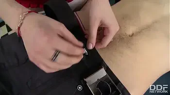 Slim babe with enormous titties Lucie Wilde rides patient's dick in clinic