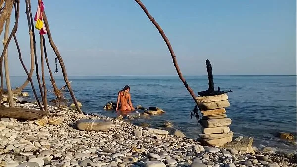 Cosplay Moana XXX - Nude Girl Outdoors Masturbation and Fuck Dildo