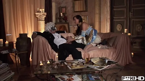 Insanely hot brunette Natalia Forrest sucks dude's massive dick for cumshot