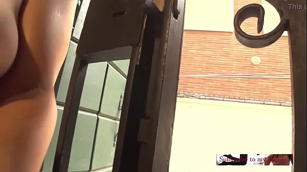 Naughty orgasm at windows in Venice Italy strangers walking around