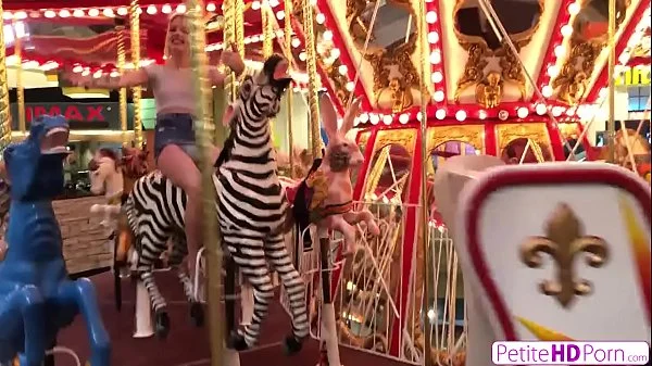 Petite Blonde Cutie Kate Bloom Goes For Carousel Ride Then Rides Cock