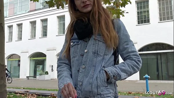 GERMAN SCOUT - EXTREM SKINNY TEEN ADELLE FUCK TO EYE ROLLING ORGASM AT STREET PICKUP