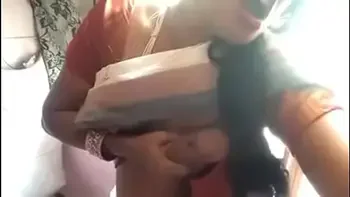 hot indian wife huge tits masturbating licking boobs in saree
