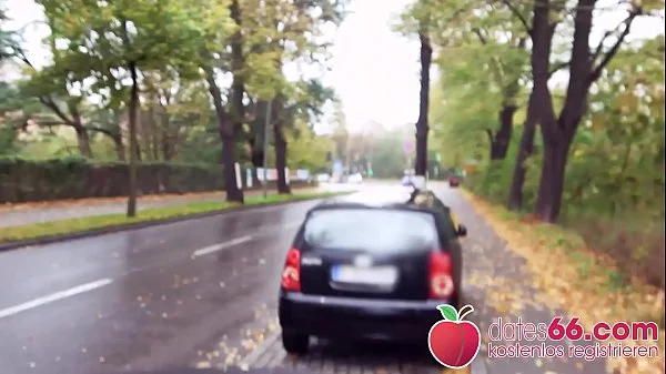 NAUGHTY German Gothic slut Sidney Dark throating some cock before she gets her PUSSY POUNDED in the car! (GERMAN) Dates66.com