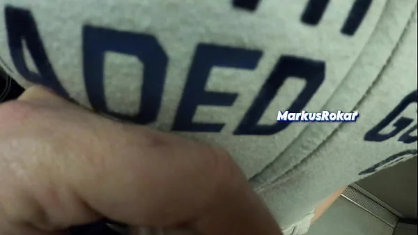 My Wife Let Older Unknown Man to Touch her Pussy Lips Over her Spandex Leggings in Subway