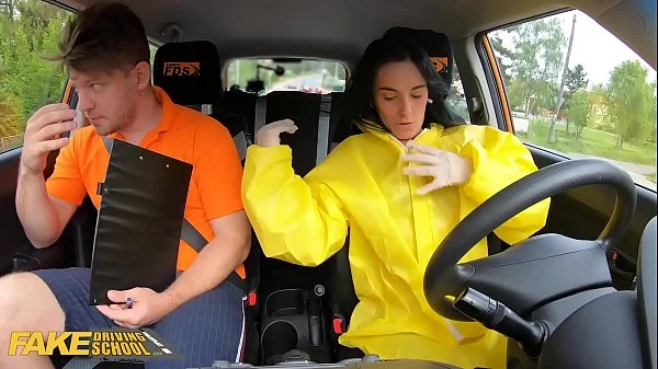 Fake Driving School Lexi Dona Takes Off her Hazmat Suit and Fucks Instructor