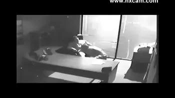 Security camera Films Sex At Office On Desk