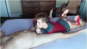 Red Head With Dreads Gets Deep Creampie While Wearing Minidress And Red Heels