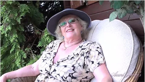 Judys - 66yo Hairy Mature Gilf Mrs. Claire Sucks Your Cock In The Garden (pov) - Aunt Judys