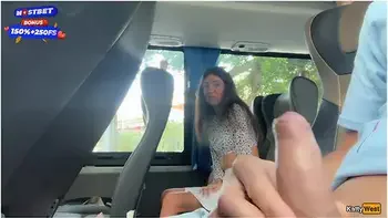 Katty West - Public Cock Jerking Off On A Bus Full Of People - Made Him Cum Hard By Hand! - Cock Flashing