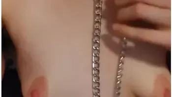 Stepdaddy Bought Tiny Titties Camgirl Nipple Clamp Collar Purple Lingerie