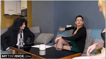 He Didnt Expect His Tiny Cock To Be Sucked Off In His Job Interview With Lady Boss
