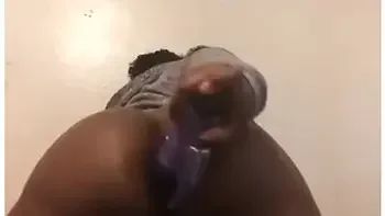 Putting A Purple Dildo In My Fat Ass & Pussy