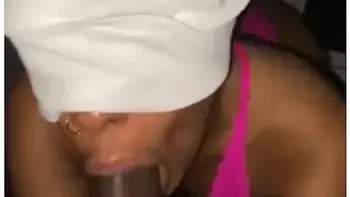 Blonde Ebony Slut Swallowing Dick *sloppy