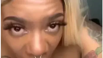 Blonde Gives Sloppy Deep Throat Blow Job & Gagging