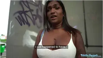 Sexy Ebony With Huge Boob And Juicy Ass Rides A Big Cock In Public Place