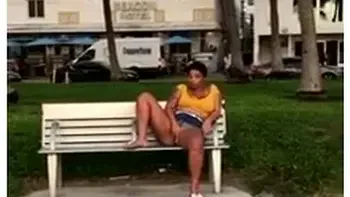 Touching On Herself Outside On South Beach