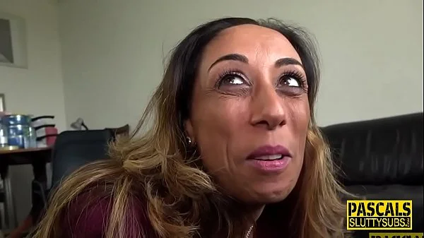 Throating busty milf sub gets fucked roughly