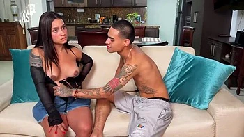 Stepbrother Danyelbigcockx21 Caught Watching Porn By Hot Brunette LorenaDoll - Big Ass Blowjob & Doggystyle Fuck