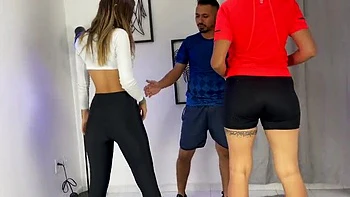 Big Cock Gym Trainer Fucks Me and My Sister-in-Law Molly Smith in Threesome - Melani Rincon