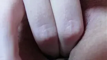 Extreme close up wet pussy fingering and labia play with beautiful big clitoris
