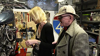 Sexy Blonde Sina Longleg Hard Fuck on Floor with Tattoos