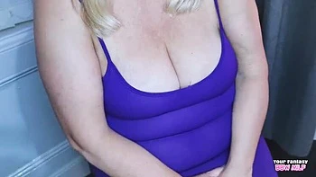 Husband Away BBW Wife Cheats with Big Mature Tits Cumshot