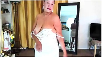 Mature Latina Woman, Zilah Luz Doing A Dance Striptease In My White Lace Nightie