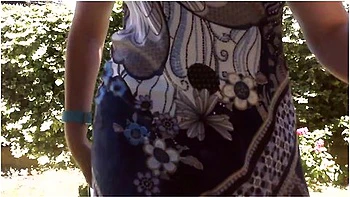 Nicoletta Sunbathes In A Public Garden Wearing A Big Dirty Diaper