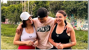 Daniela Gomez, Milan Rodriguez And Ema Ribeiro - Stranger Offers Money To Girlfriends In A Public Park To Fuck Their Tight Pussies