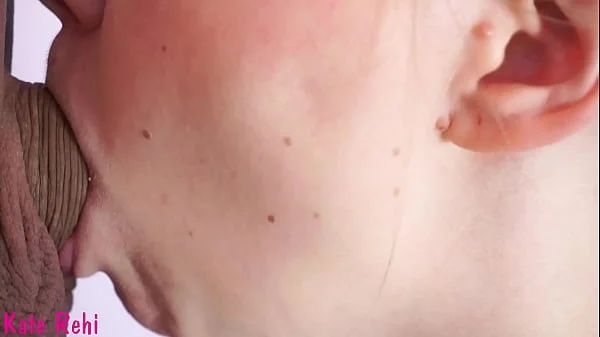 Cum in my mouth. Gentle, slow blowjob close-up. Pulsate cock and creampie