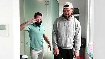 My Boyfriend's First Gay Experience with an American - Amateur Handjob Cumshot & Bisexual Threesome