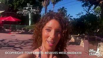 Misschaudexxx sucks big dick and gets fucked hard in outdoor cable car