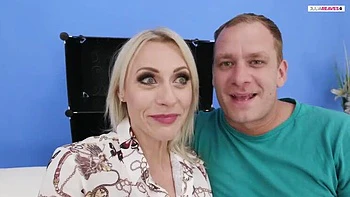 Blonde Bitch Fucks Hard While Friend Watches - Big Tits Creampie Deep Throat