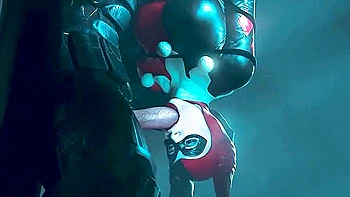 Sucks And Fucks Batman - Car Toon And Harley Quinn