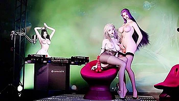 3d Cute Asian Cosplay Model Have Group Futa Sex With Hentai Anime And Car Toon