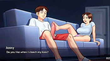 Jenny Gives Her Boyfriend A Foot Job Live On A Cam Show (summertime Saga Gameplay) - Car Toon