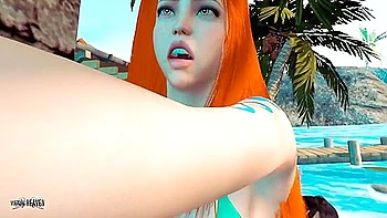 Nami Relieving Stress At The Beach - 3d Animation By Virtualheaven