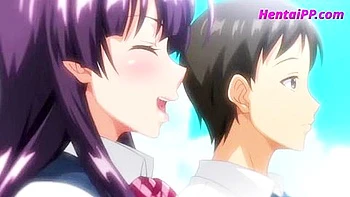 He puts it between her breasts and gives her a titjob, then cums inside her.